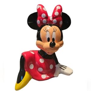 Disney Minnie Mouse Piggy Bank for Girls Ceramic Piggy Bank with Rubber Stopper